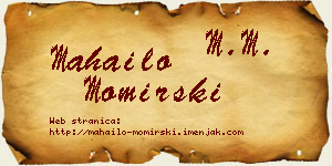 Mahailo Momirski vizit kartica